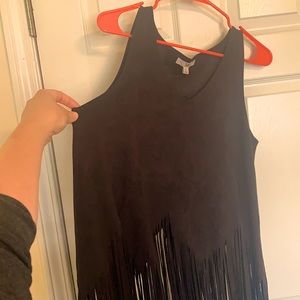 Black Fringe Tank Top